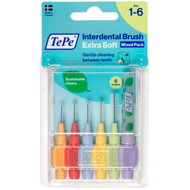 TePe Gap-brster Blandepakning Extra SOFT 6 stk.