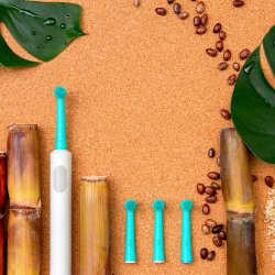 Hllbara borsthuvuden fr Oral-B Tio Tiomatik Coral-Blue Bio-baserade