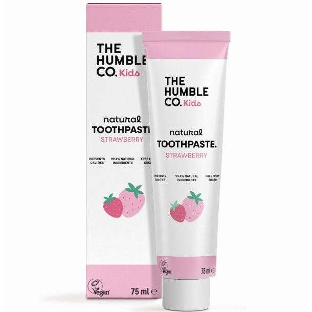 Naturlig hydroksyapatitt barnetannkrem THE HUMBLE Co. Xylitol Strawberry 75 ml