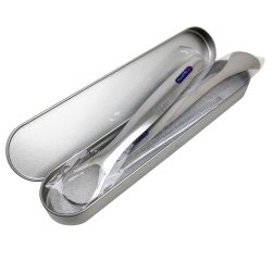 Tungskrapa set Rostfritt stl - 2 st. Tungrengrare Alu box.