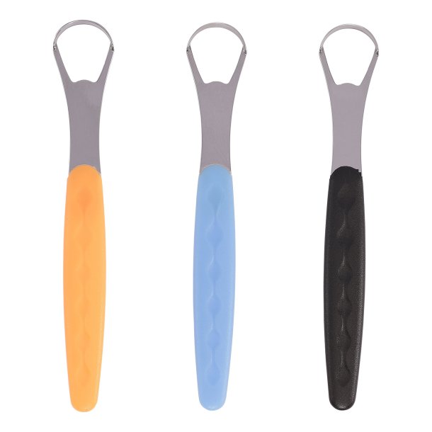 Tungeskraper Rustfritt stl farget hndtak + oppbevaringsboks