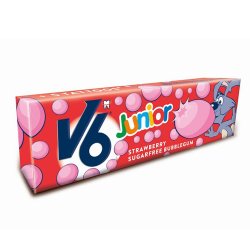 V6 Junior Tyggegummi Strawberry Bubblegum