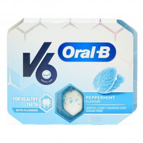 V6 Oral-B Peppermint Tyggegummi Med Fluor