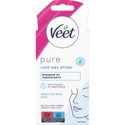 Veet Pure Cold Wax Strips Face Sensitive Skin 20 stk.