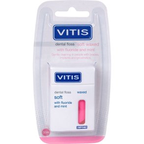 Tandtrd uden PFAS Vitis Dental Floss Soft Waxed Fluor + Mint