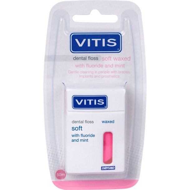 Tandtrd uden PFAS Vitis Dental Floss Soft Waxed Fluor + Mint