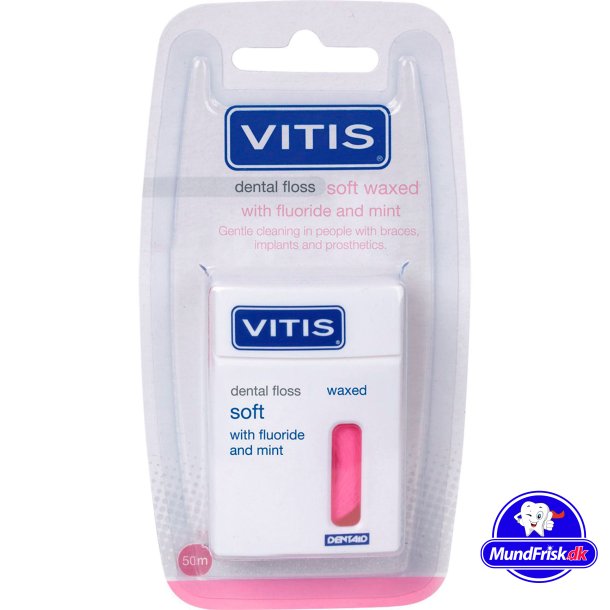 Zahnseide ohne PFAS Vitis Dental Floss Soft Waxed Fluor + Mint