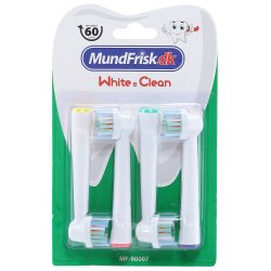 White &amp; Clean Brstehoveder til Oral-B - 3D White kompatible 4 stk.