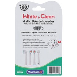 White &amp; Clean Brstehoveder til Oral-B - 3D White kompatible 4 stk.