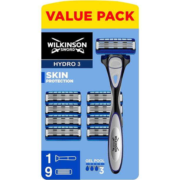 Wilkinson Rasierer + 9 Rasierklingen Hydro 3