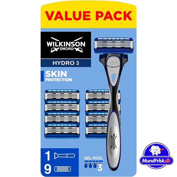 Wilkinson Rasierer + 9 Rasierklingen Hydro 3