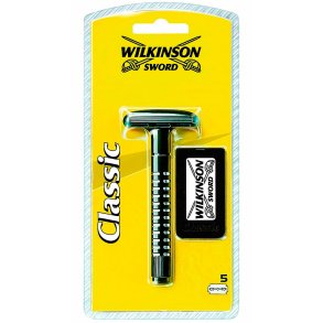 Wilkinson klassisk barberhvel + 5 barberblader