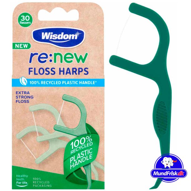 Bredygtige Tandtrdsbjler Wisdom re:new Floss Harps 30 stk.