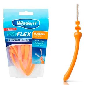 Gapborstar 25 st. Wisdom Proflex 0,45 mm. ISO 1 ORANGE