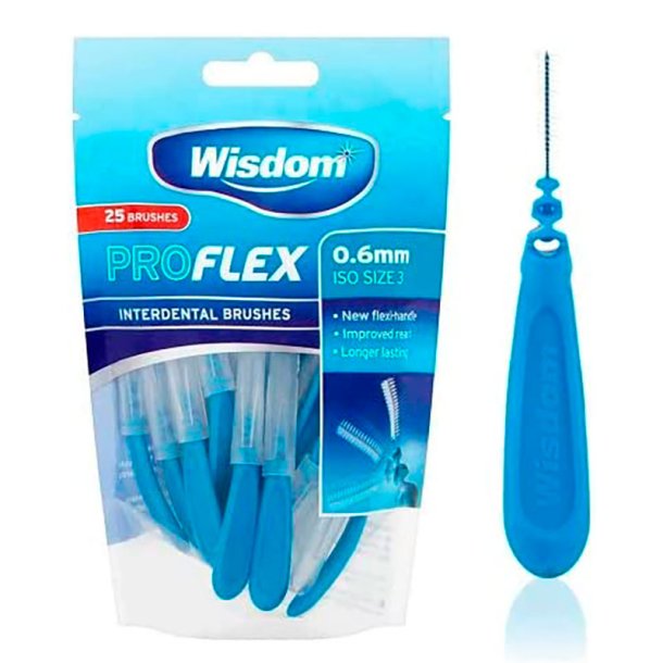 Mellemrumsbrster 25 stk. Wisdom Proflex 0.60 mm. ISO 3 BL