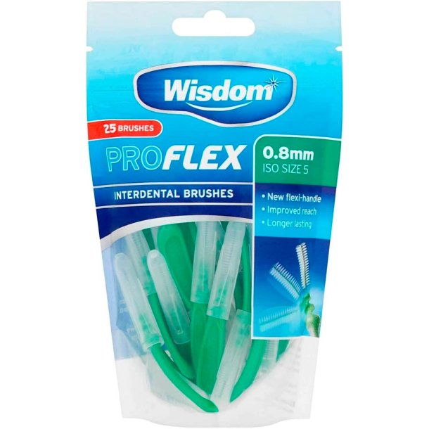 Mellemrumsbrster 25 stk. Wisdom Proflex 0.80 mm. ISO 5 GRN