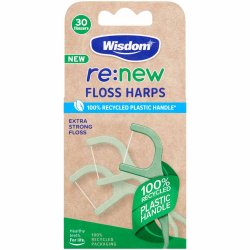 Bredygtige Tandtrdsbjler Wisdom re:new Floss Harps 30 stk.