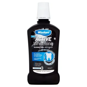 Wisdom Active Whitening CHARCOAL  Munvatten 500 ml.