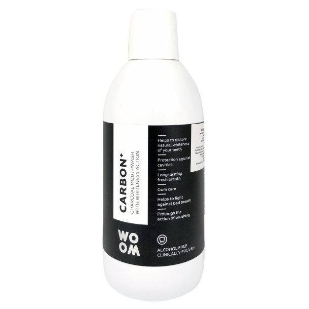 Woom Carbon+ Charcoal Munvatten 500 ml