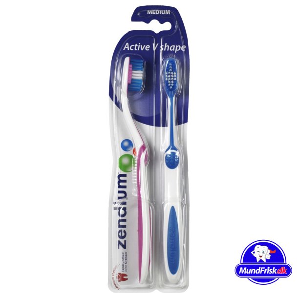 Zendium Active V-muotoiset hammasharjat Medium 2-pack 