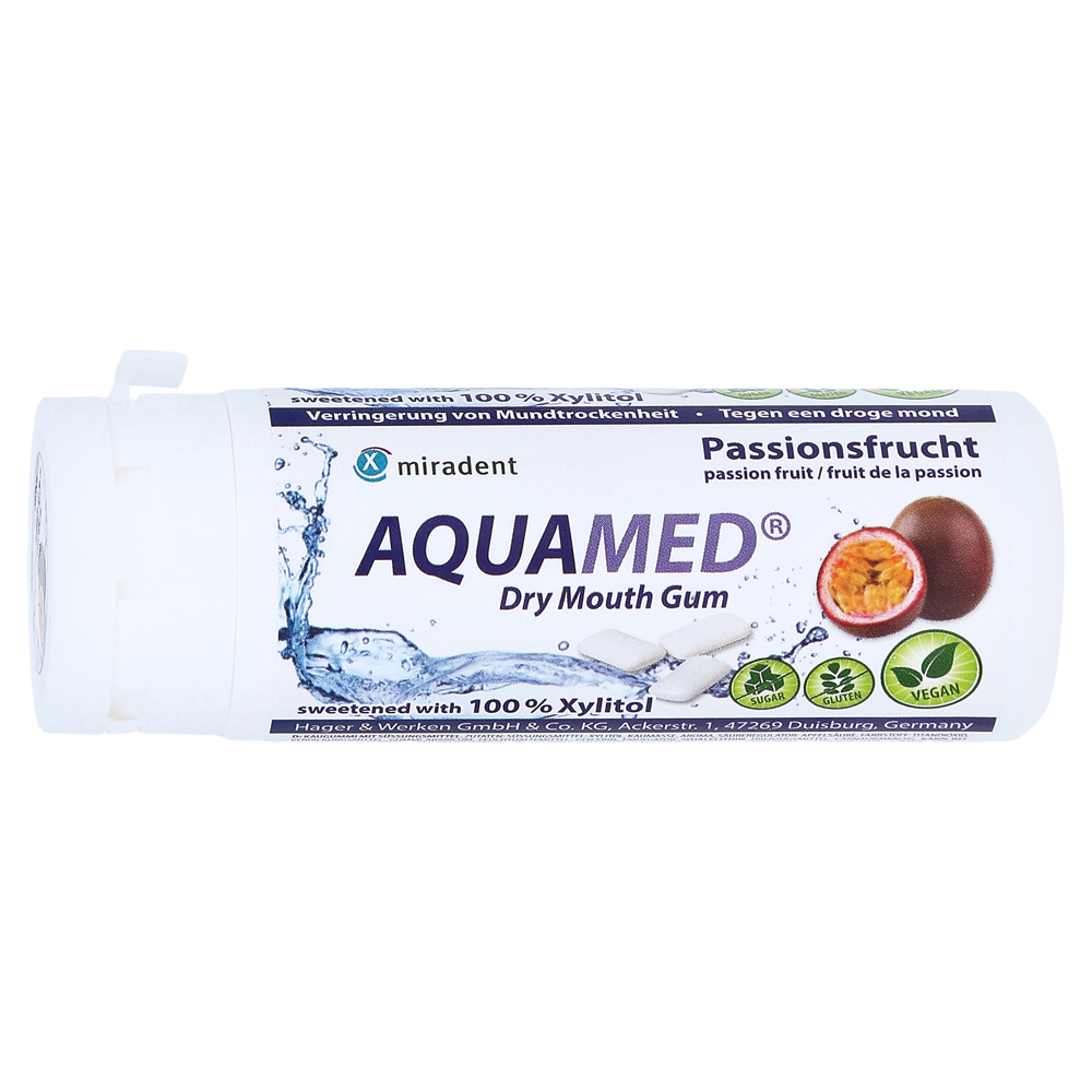 Tyggegummi Mundtørhed Miradent AQUAMED Passion Fruit 30 stk