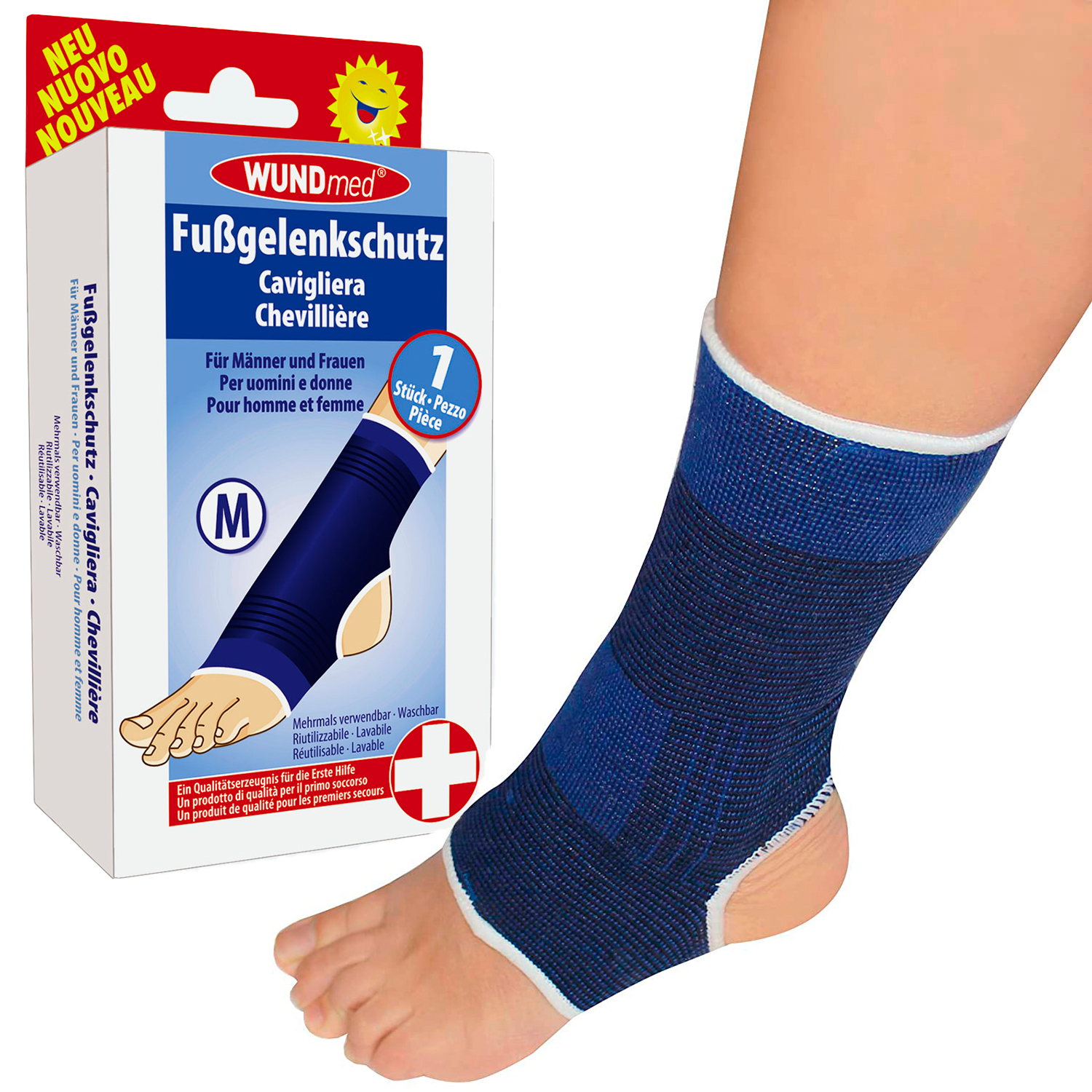 Knöchelbandage WundMED Kompressionsbandage zur Knöchelunterstützung SMALL