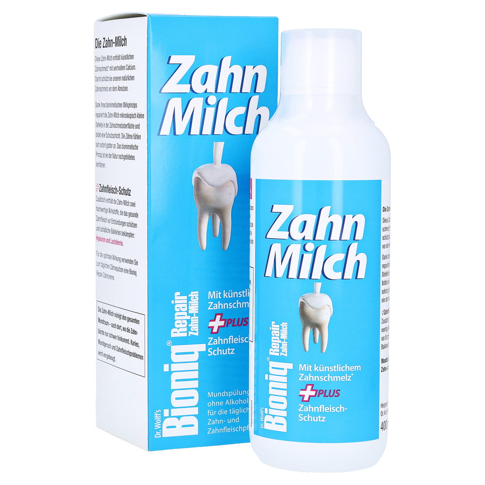 Bioniq Repair Tooth Milk Zahnschmelzaufbau Hydroxyapatite Mundwasser 400 ml