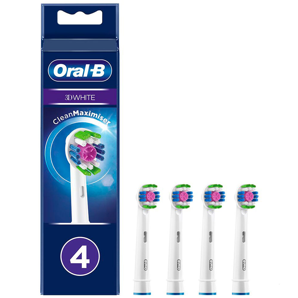 4 Stück Oral-B 3D White Bürstenköpfe CleanMaximiser
