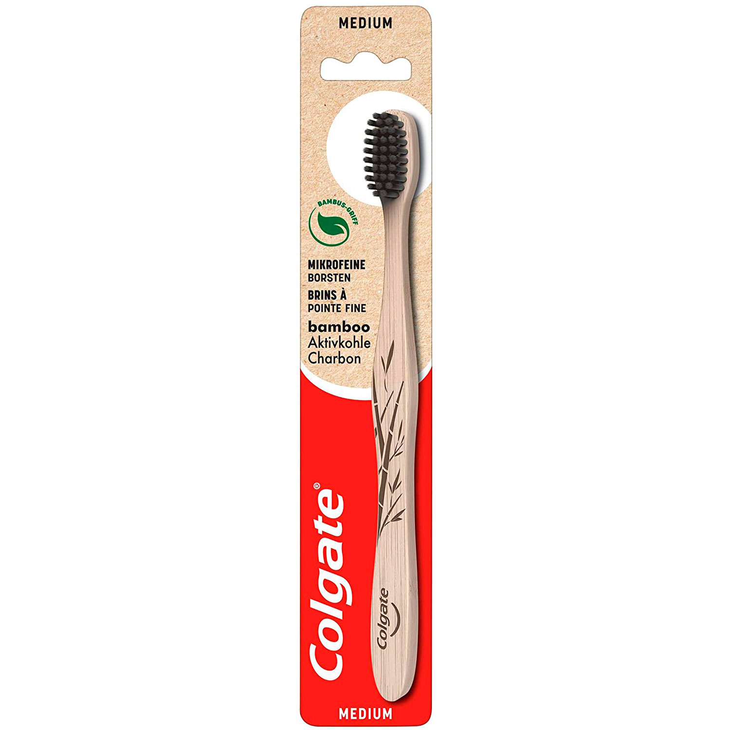 Colgate Bambus Tandbørste Bamboo Charcoal MEDIUM