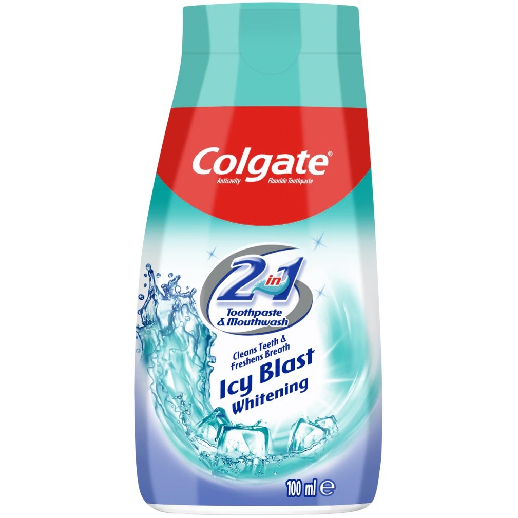 Colgate Zahnpasta & Mundwasser Icy Blast 2in1 Whitening 100 ml