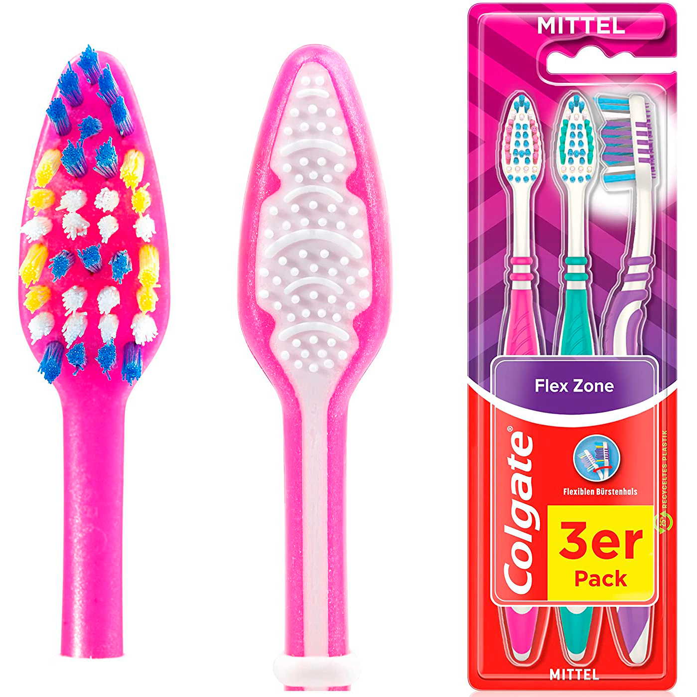 Colgate Zahnbürsten 3 Stk. Flex Zone Medium