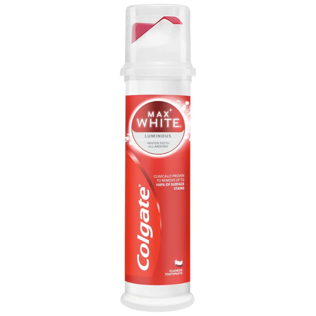 Colgate Max White Luminous Tandpasta Pumpe 100 ml.