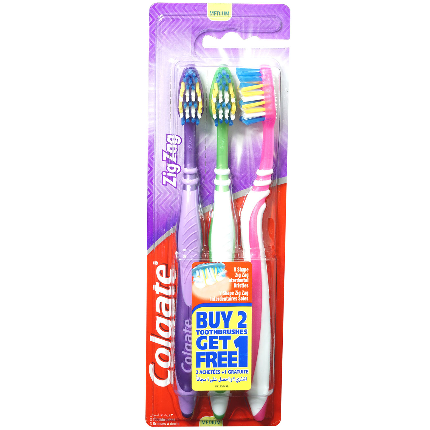 Colgate 3 Stk. Zahnbürsten ZigZag Medium