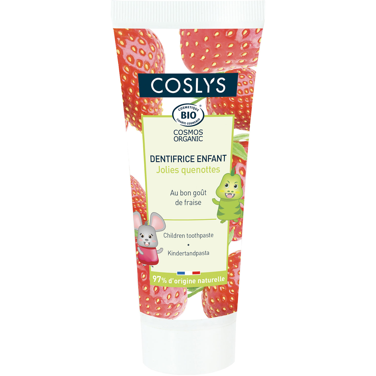 Økologisk Børnetandpasta Coslys Strawberry Fra 3 år - Naturlig / Økologisk Tandpasta