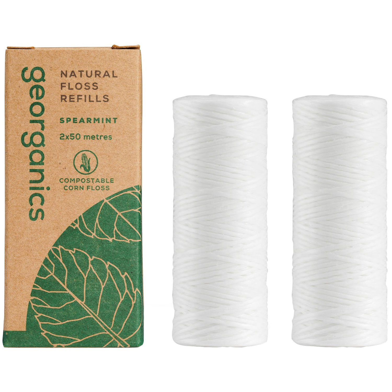 Nachhaltige Zahnseide Georganics Spearmint 2 x 50 mtr.
