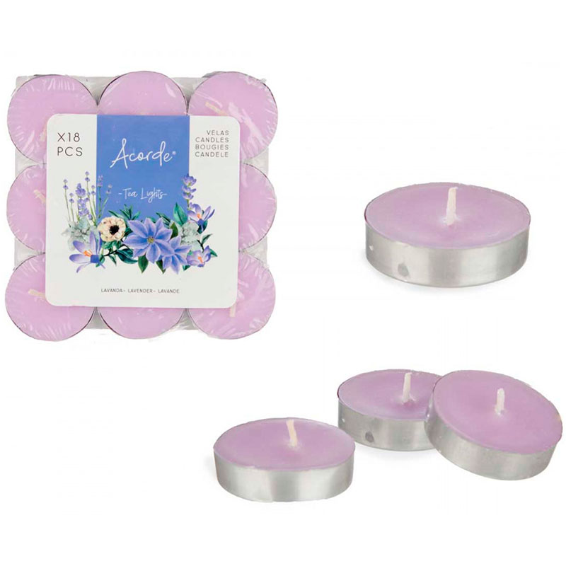 Duftlys 18 stk. Fyrfads Acorde Lavendel