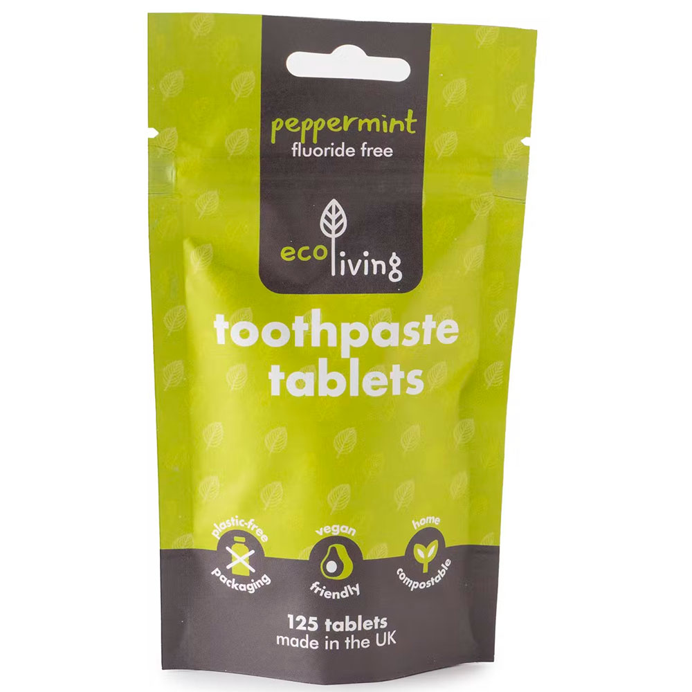EcoLiving Tandpasta Tabletter Peppermint Fluorfri 125 stk.