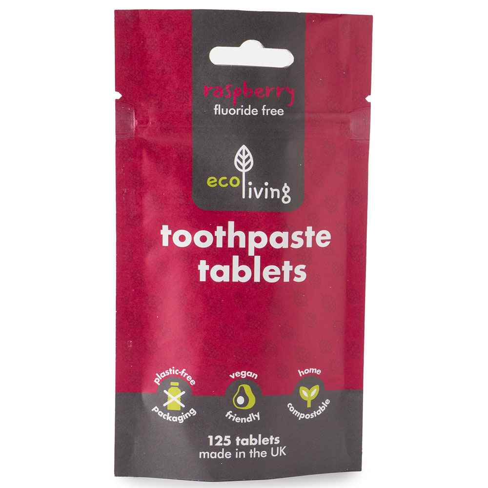 EcoLiving Tandpasta Tabletter Rasperry Fluorfri 125 stk.