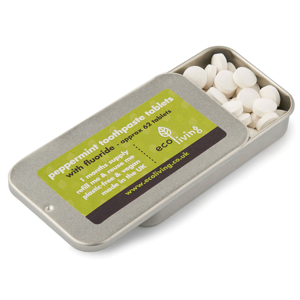 EcoLiving Tandpasta Tabletter Dåse Peppermint Fluor