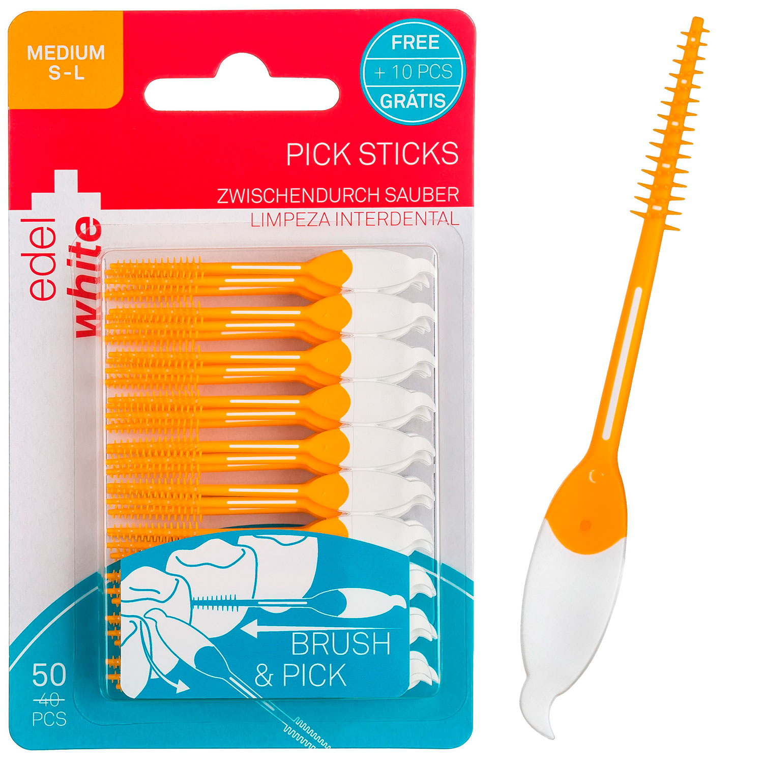 Soft Pick Sticks 50 Stk. Edel+White Medium