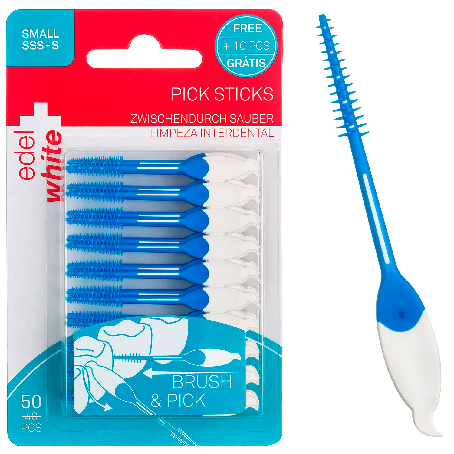 Soft Pick Sticks 50 Stk. Edel+White