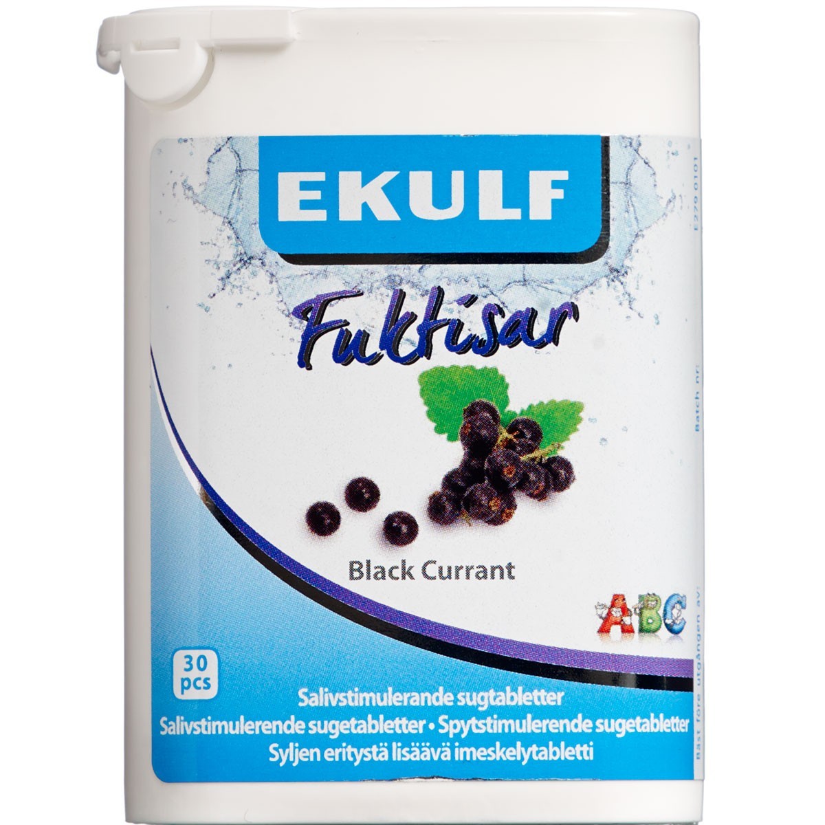 Ekulf Fuktisar Sugetabletter mod mundtørhed - Black Currant