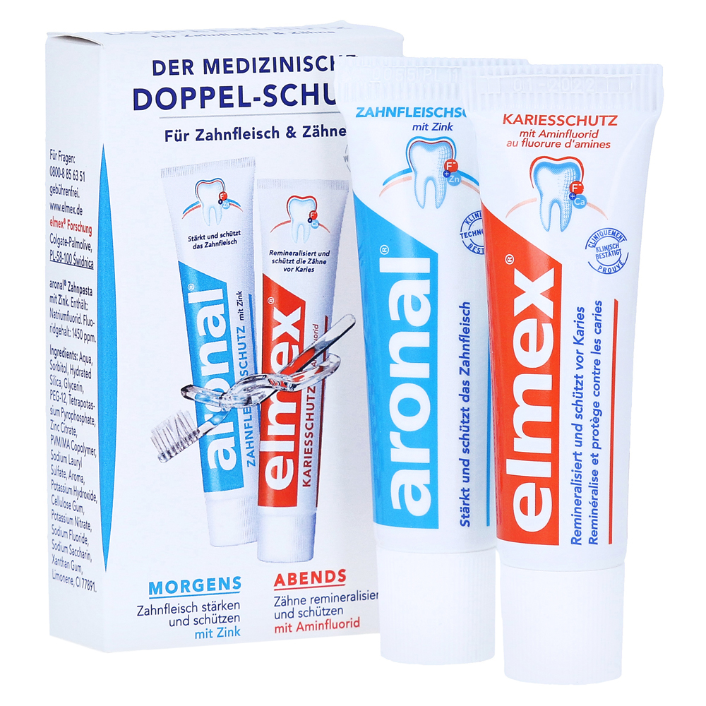 Elmex & Aronal Tandpasta med zink 2 x 12 ml.
