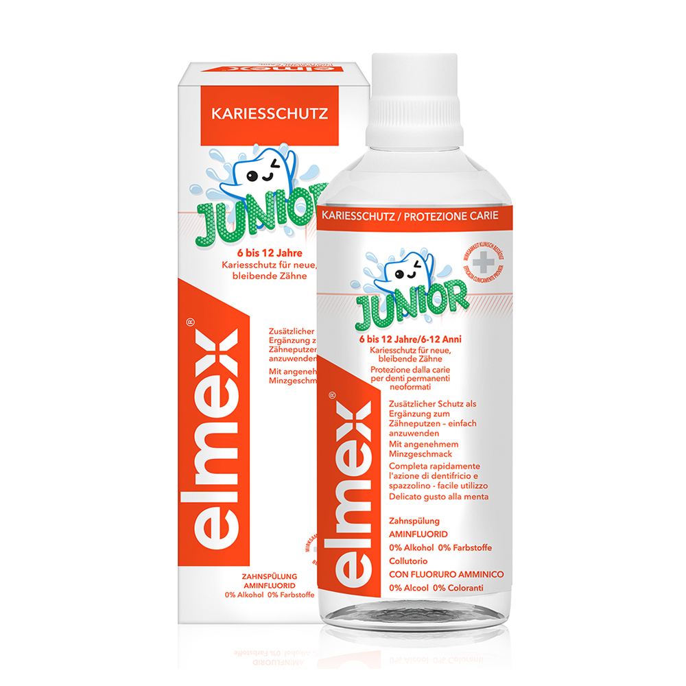 Mundwasser für Kinder Elmex Junior 6-12 Jahre. 400 ml