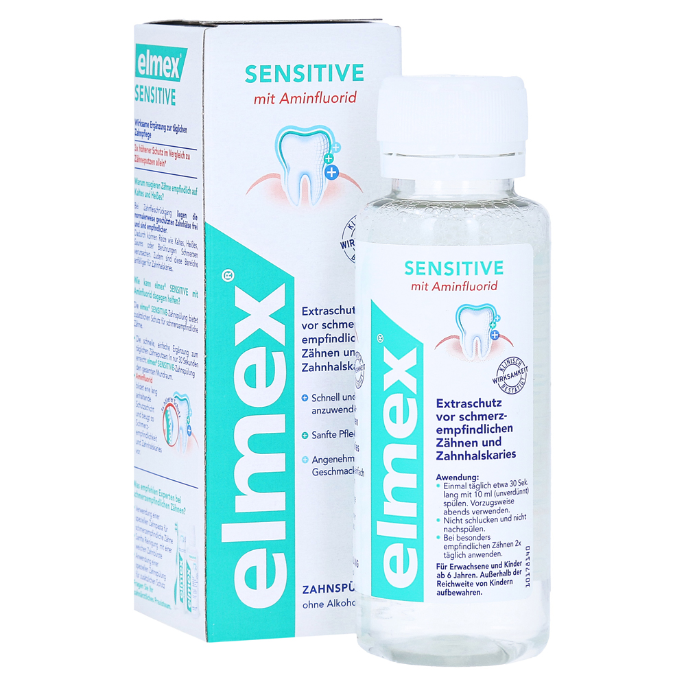 Elmex Sensitive Mundwasser mit Aminfluorid 100 ml.