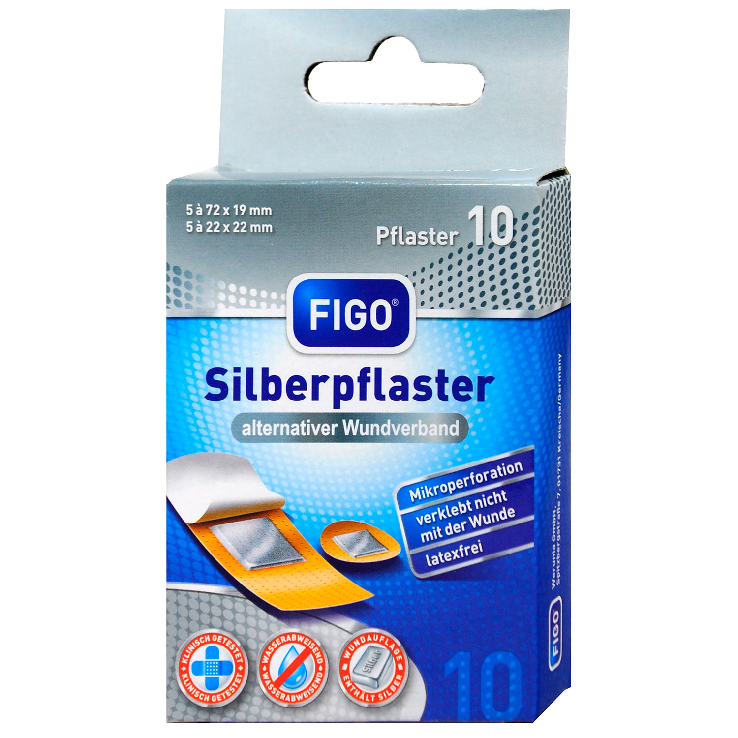 Figo Silver Wasserfeste Silberpflaster 10 stk.