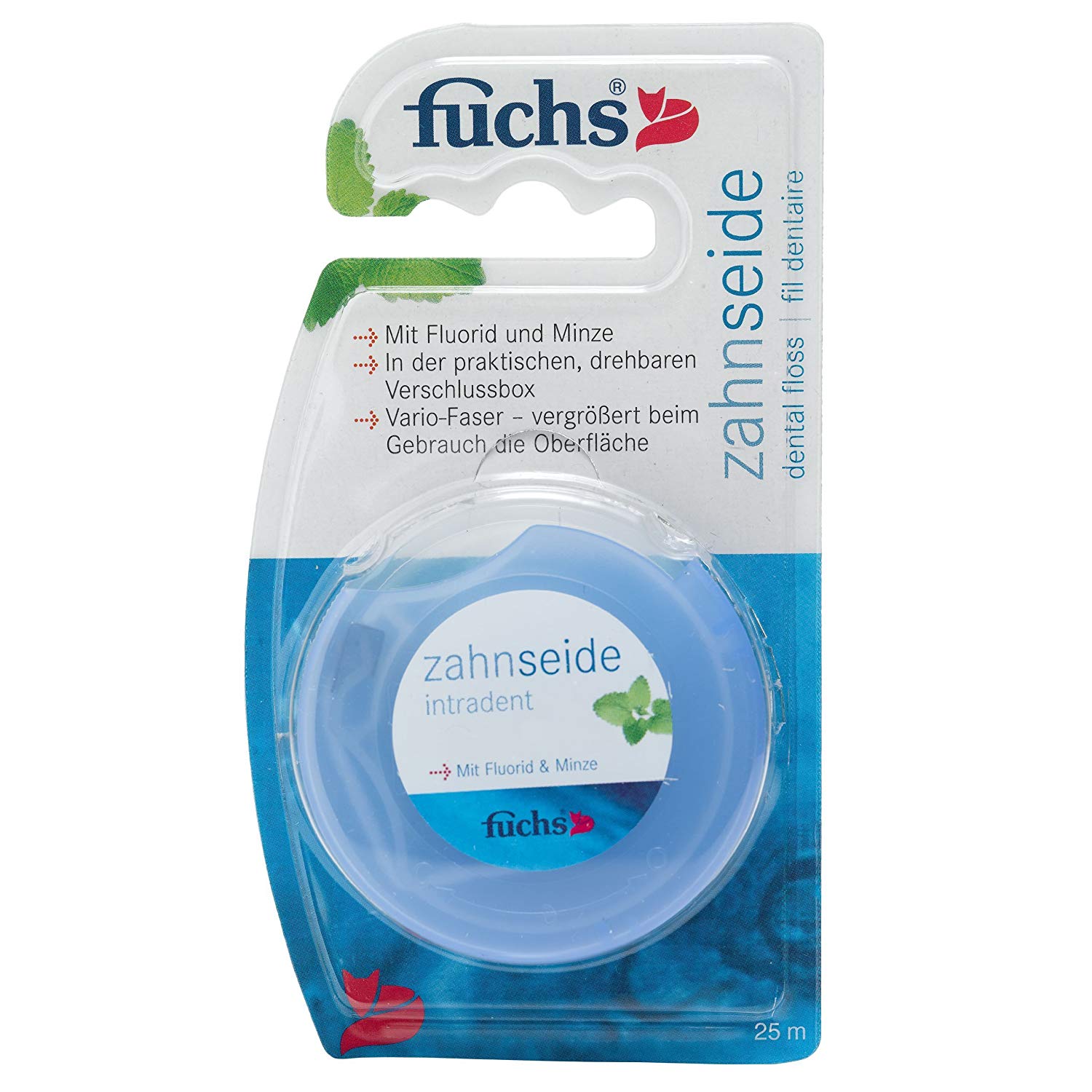 Zahnpasta Vario-fiber FUCHS Waxed Fluor & Mint 25 mtr.