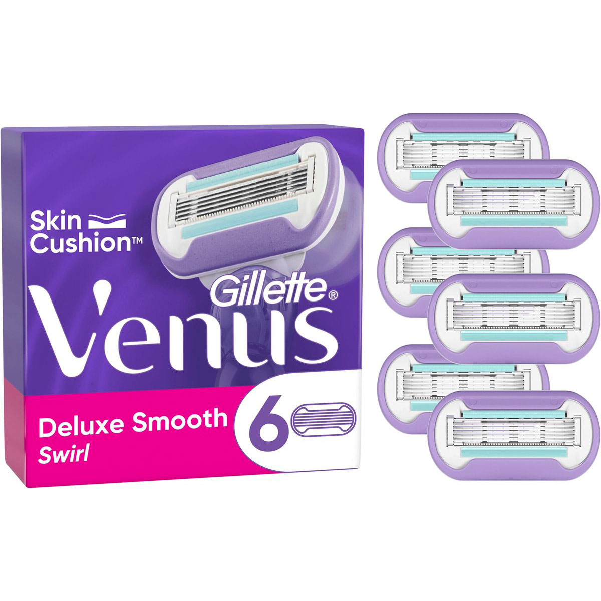 Gillette 6-pk. Venus Deluxe Smooth Swirl Barberblade - Gillette Venus