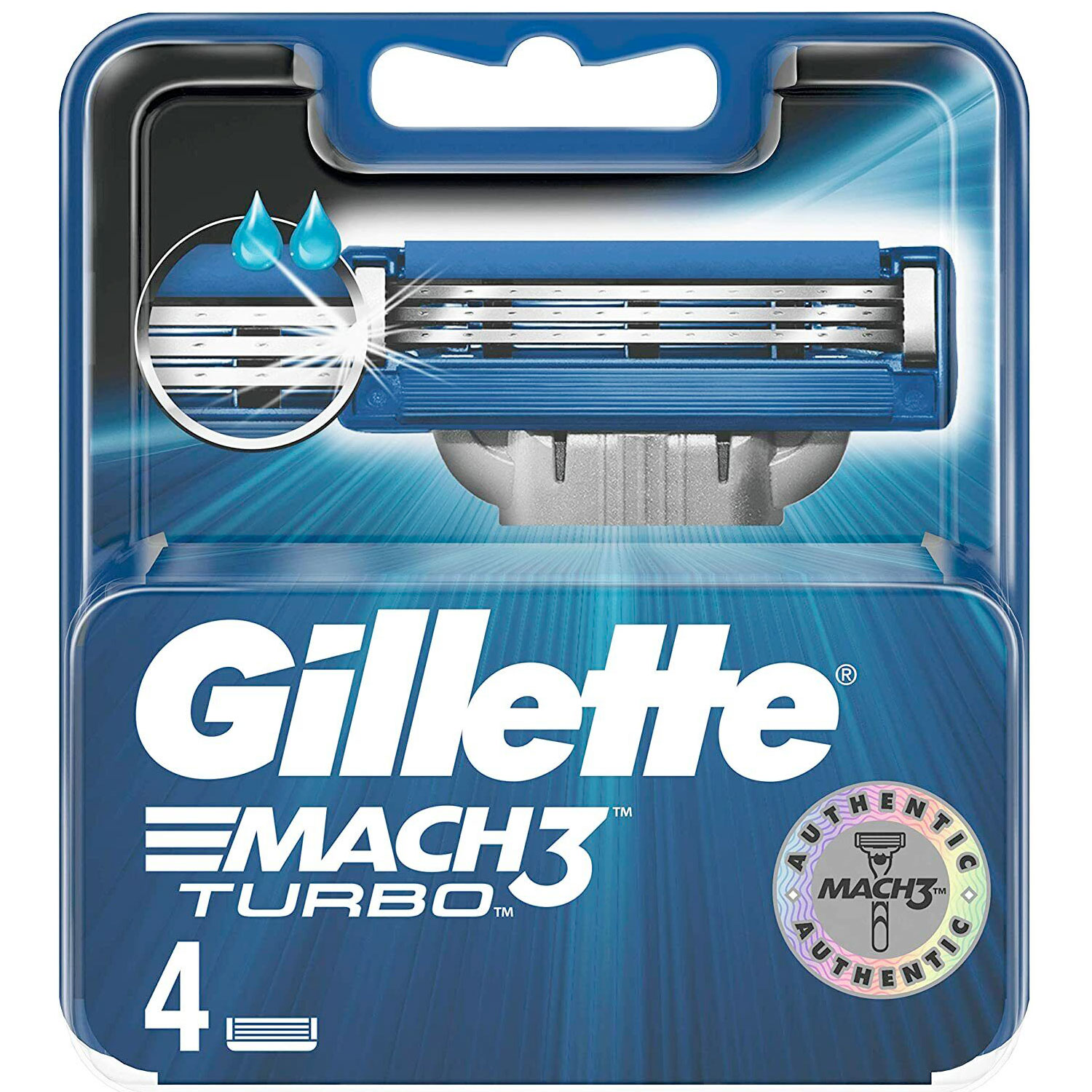 Gillette Rasierklingen Mach3 Turbo 4er-Pack.