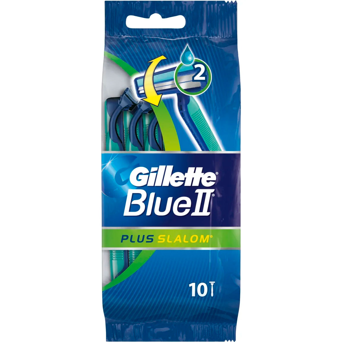 Gillette Einwegschaber Blue II Plus Slalom 10er-Pack.